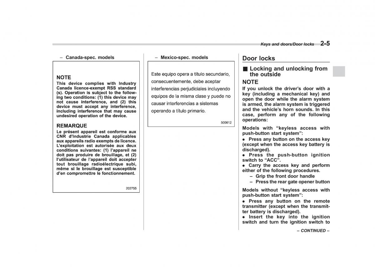 Subaru XV Crosstrek owners manual / page 102