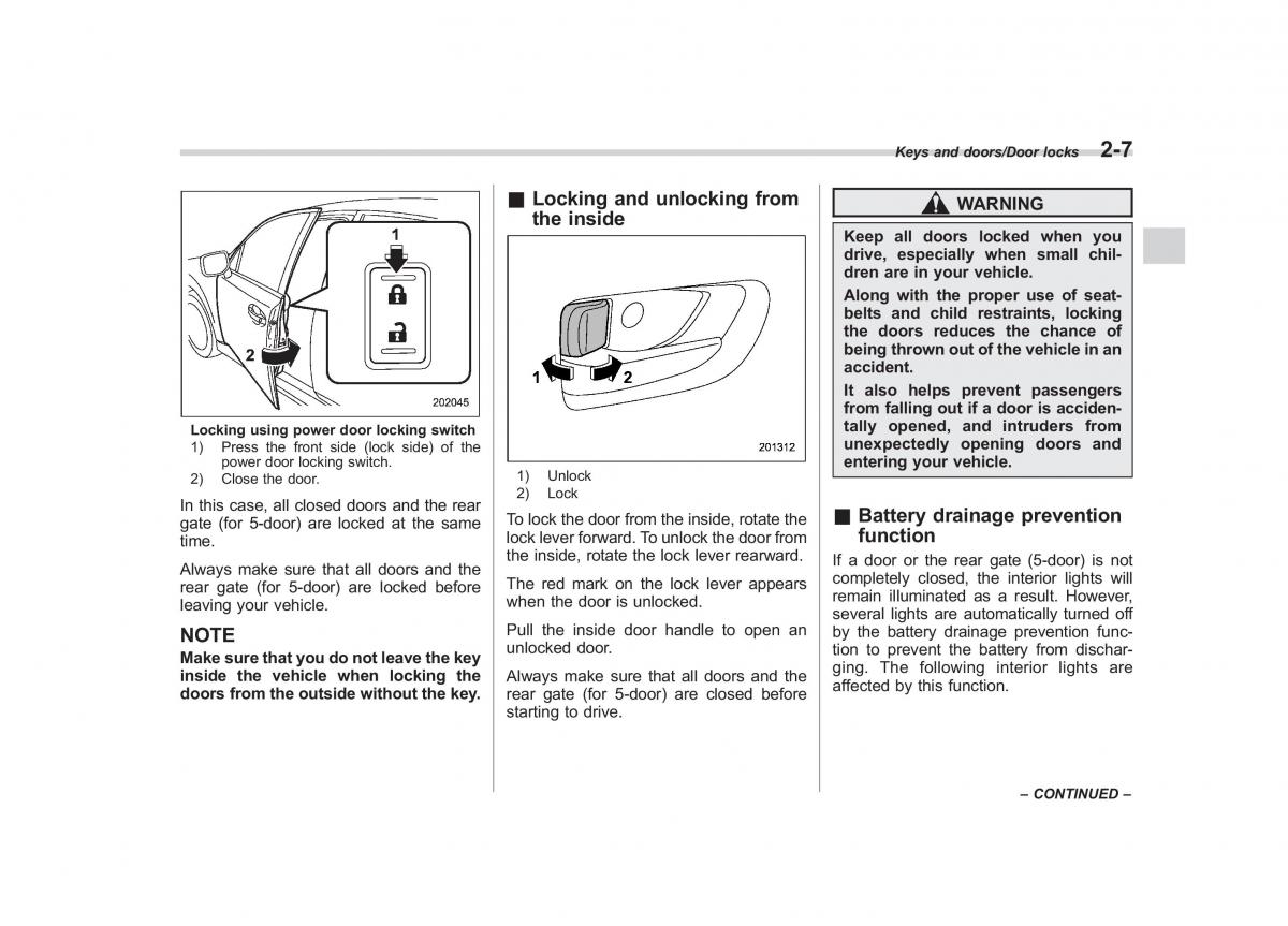 Subaru XV Crosstrek owners manual / page 104