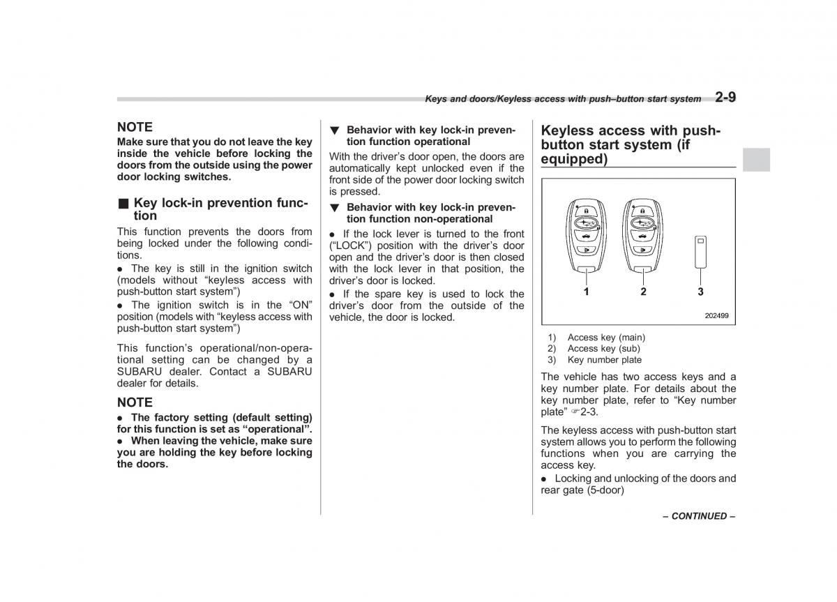 Subaru XV Crosstrek owners manual / page 106