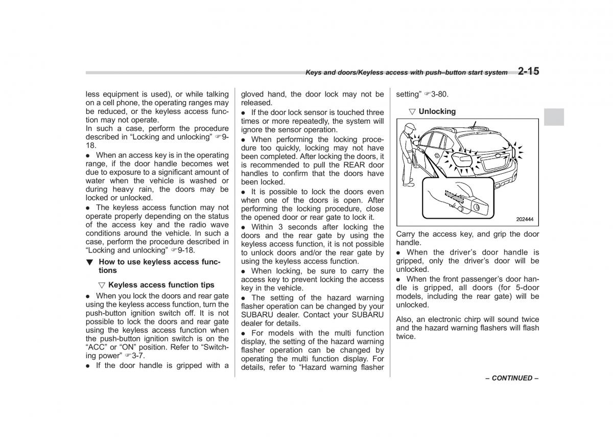 Subaru XV Crosstrek owners manual / page 112