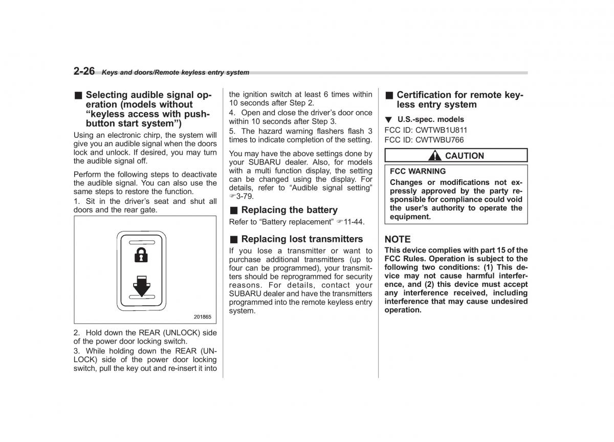 Subaru XV Crosstrek owners manual / page 123