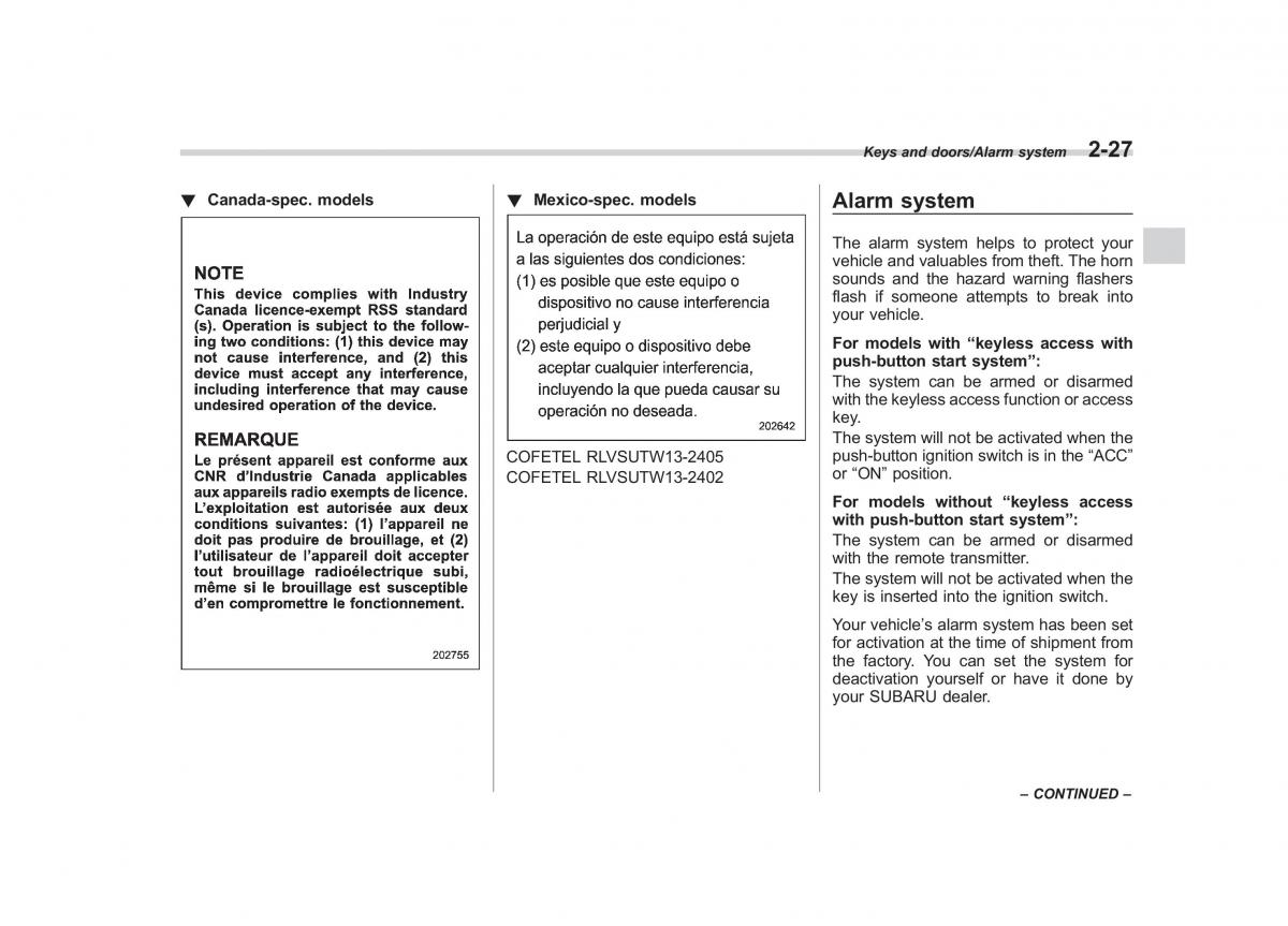 Subaru XV Crosstrek owners manual / page 124