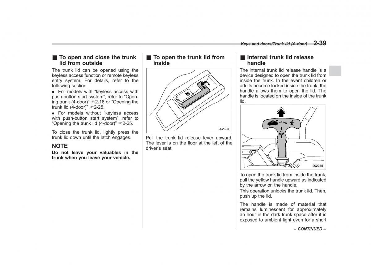 Subaru XV Crosstrek owners manual / page 136