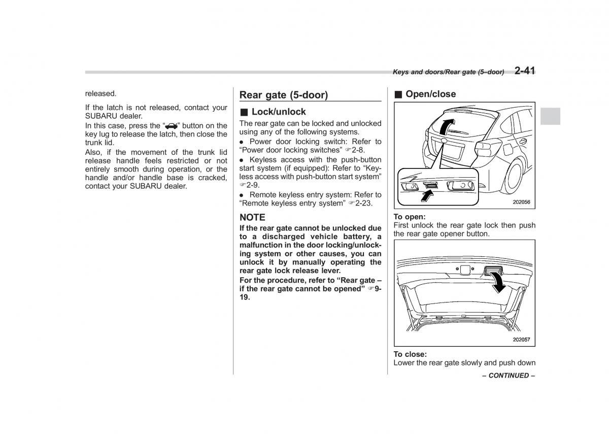 Subaru XV Crosstrek owners manual / page 138