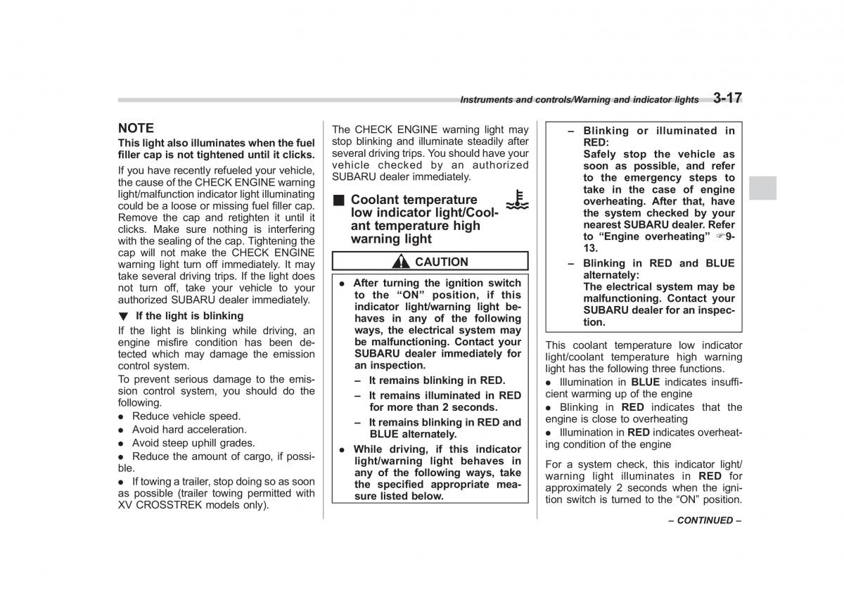 Subaru XV Crosstrek owners manual / page 158