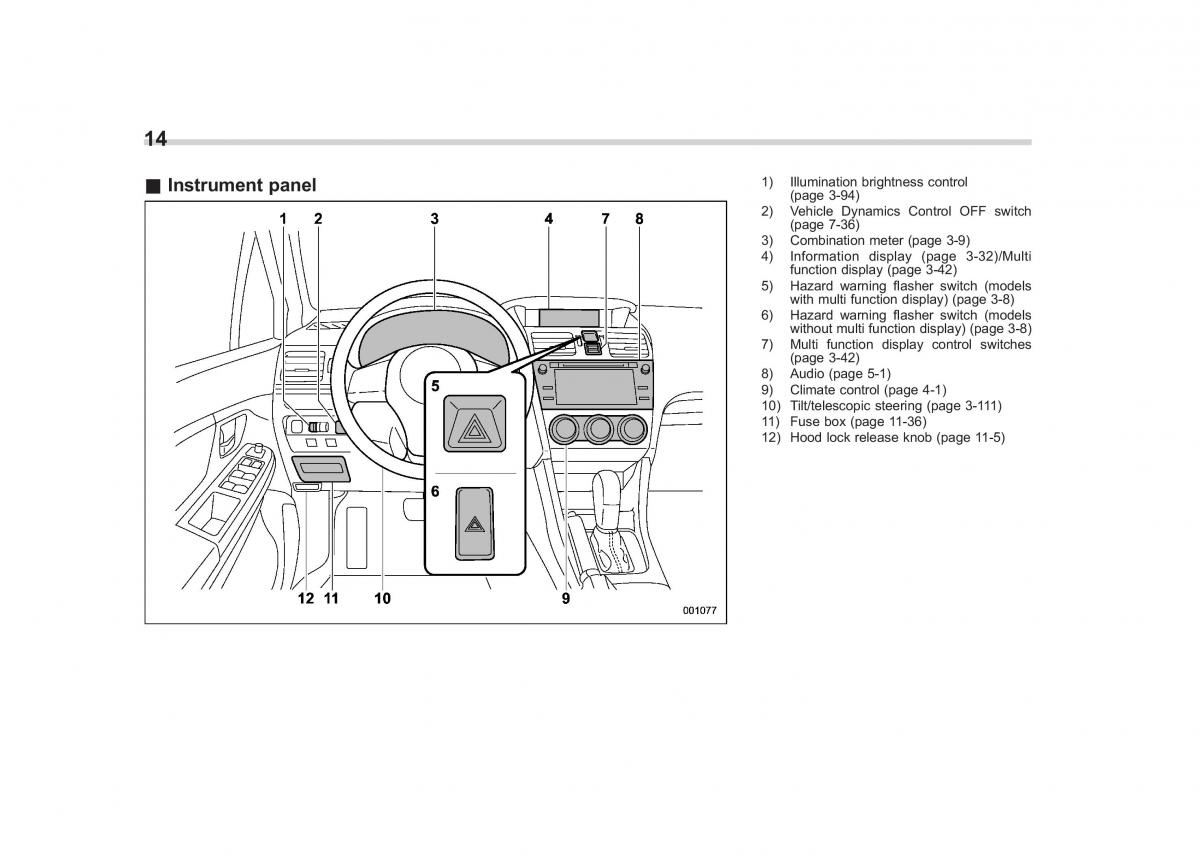 Subaru XV Crosstrek owners manual / page 17