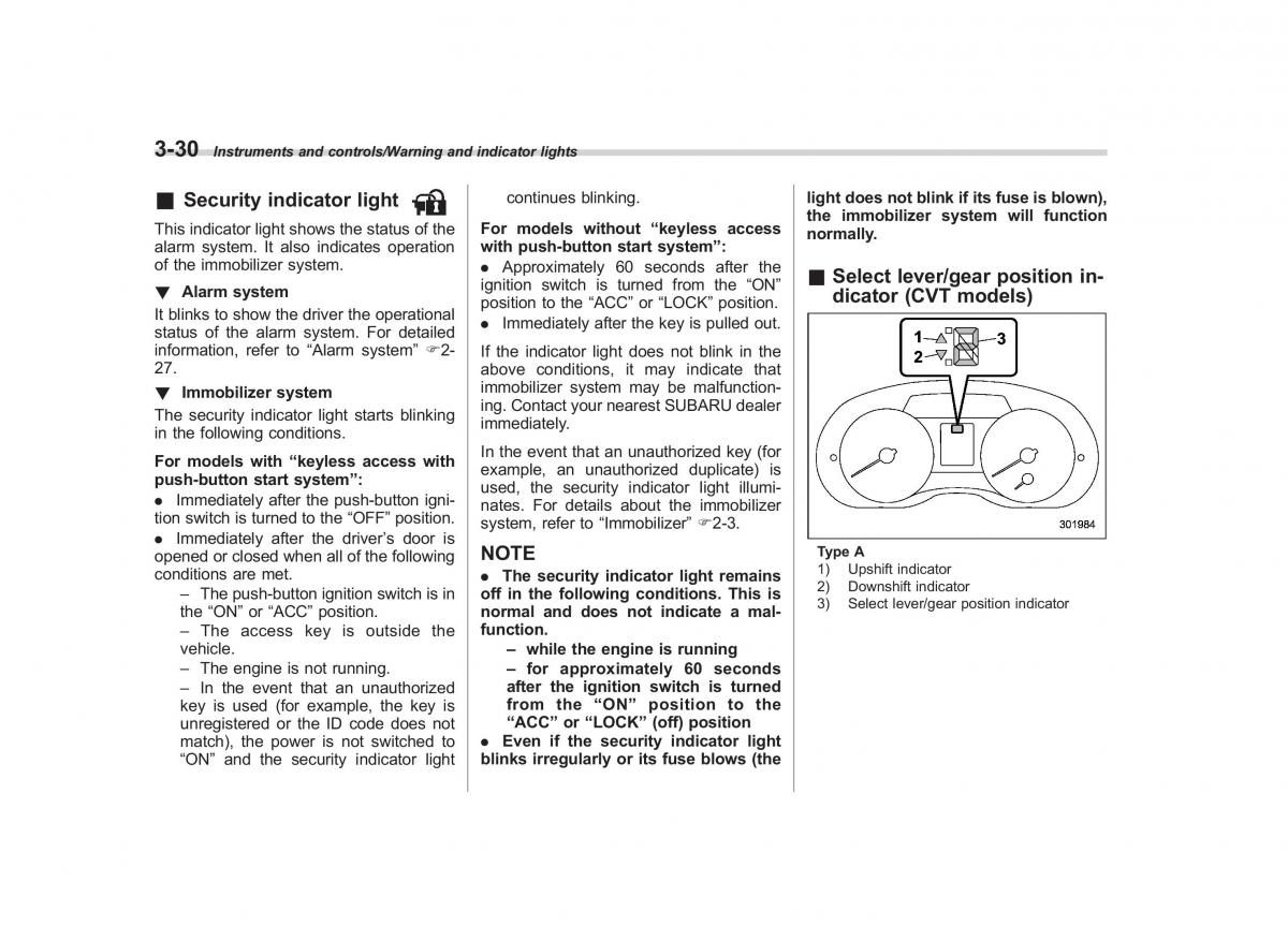 Subaru XV Crosstrek owners manual / page 171