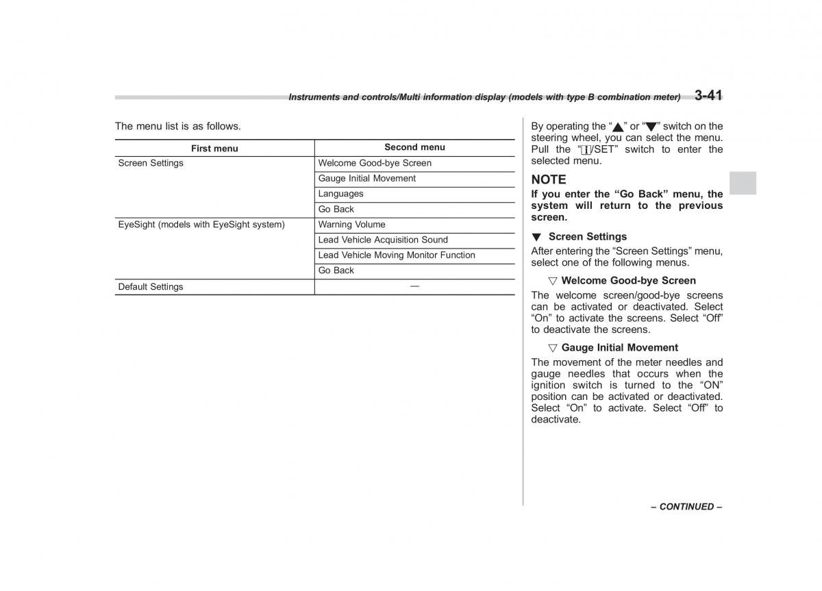 Subaru XV Crosstrek owners manual / page 182