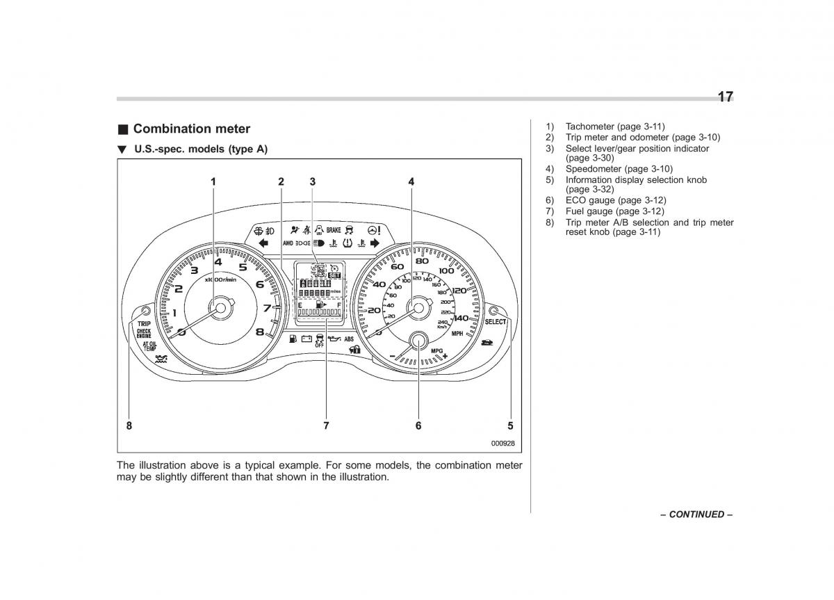 Subaru XV Crosstrek owners manual / page 20