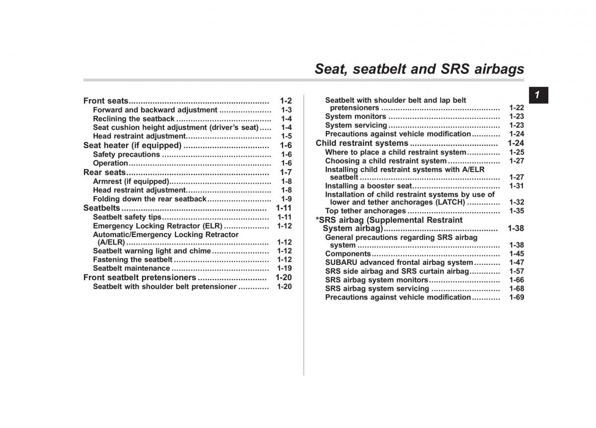 Subaru XV Crosstrek owners manual / page 28