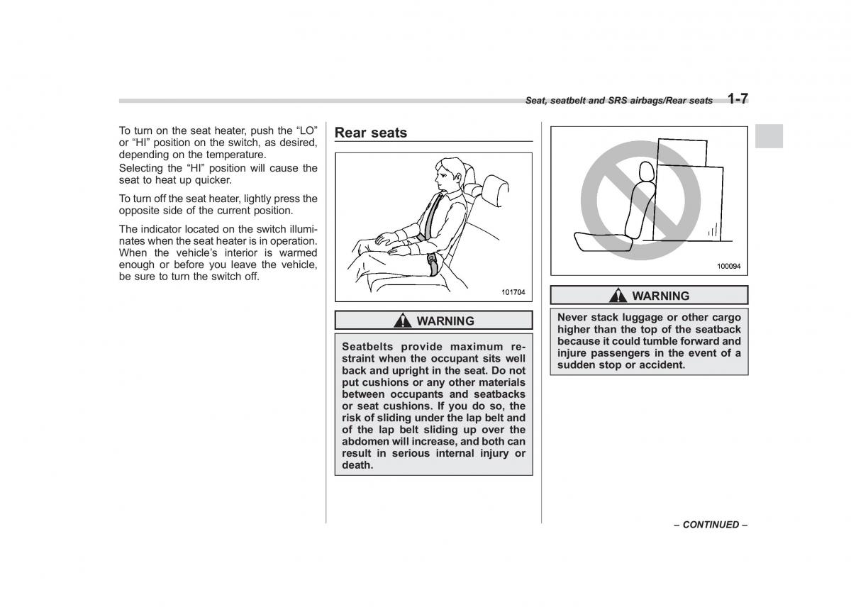 Subaru XV Crosstrek owners manual / page 34