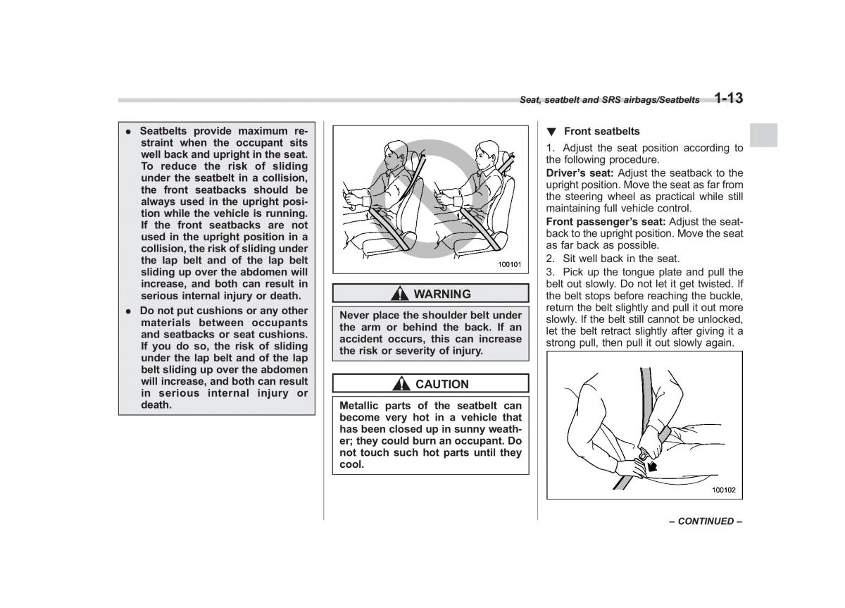 Subaru XV Crosstrek owners manual / page 40