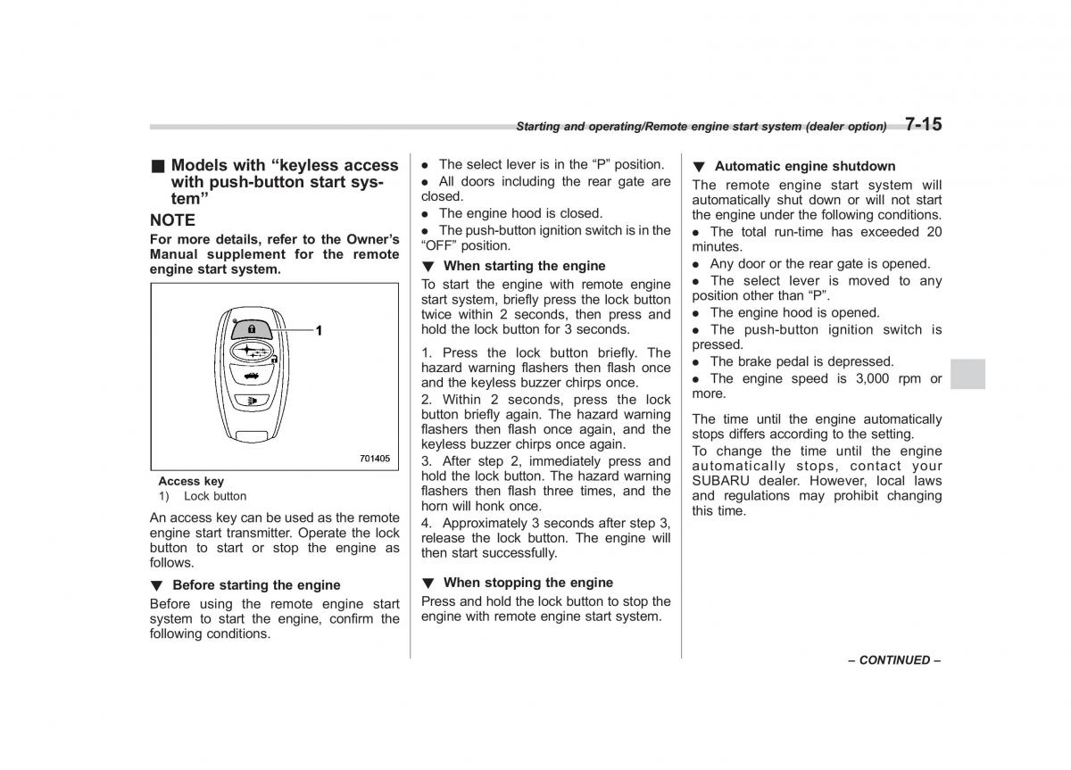 Subaru XV Crosstrek owners manual / page 418