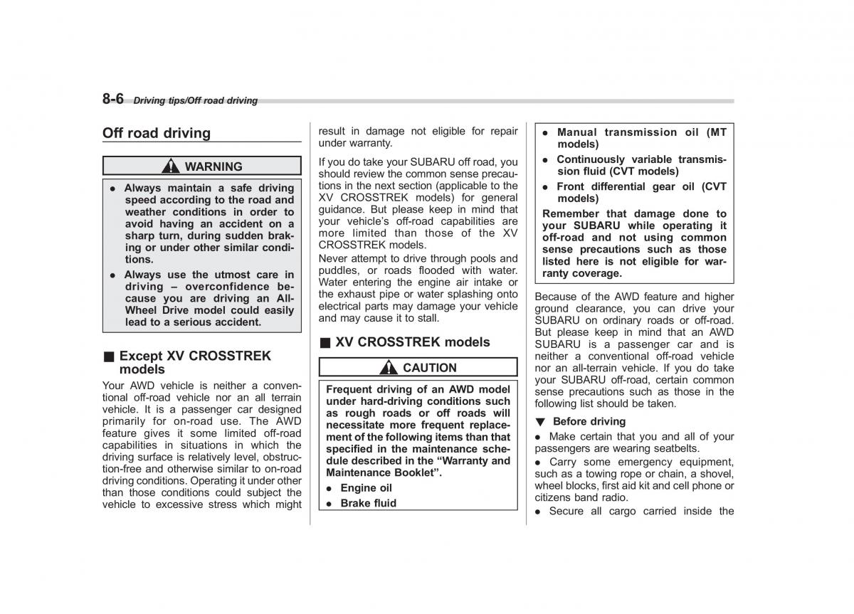 Subaru XV Crosstrek owners manual / page 457