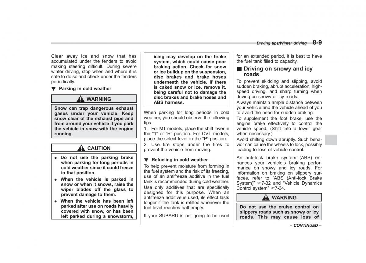 Subaru XV Crosstrek owners manual / page 460