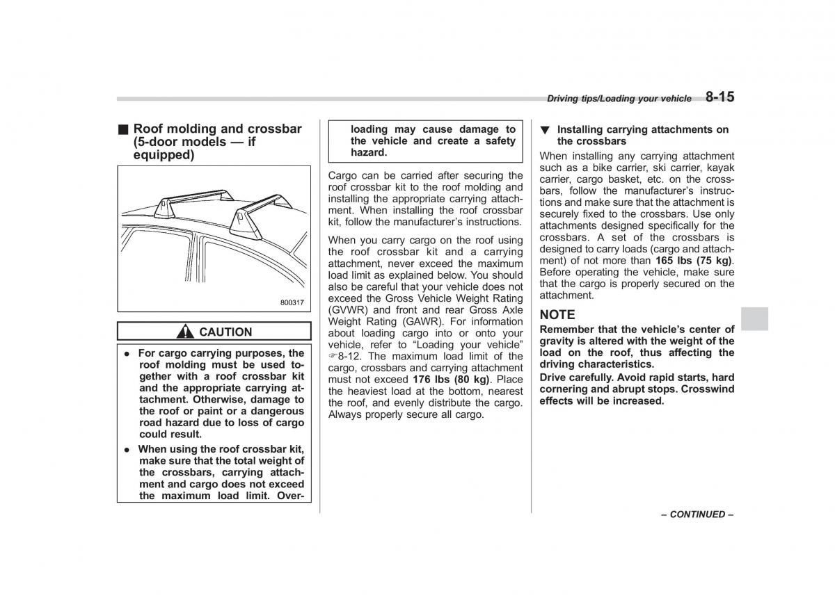 Subaru XV Crosstrek owners manual / page 466