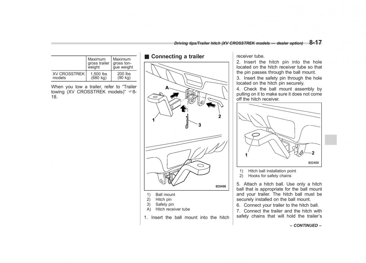 Subaru XV Crosstrek owners manual / page 468