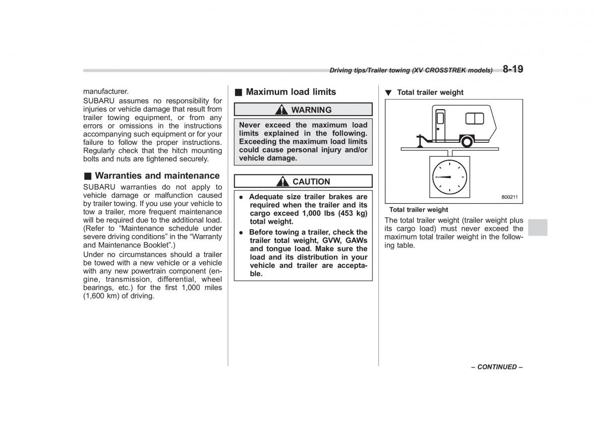 Subaru XV Crosstrek owners manual / page 470