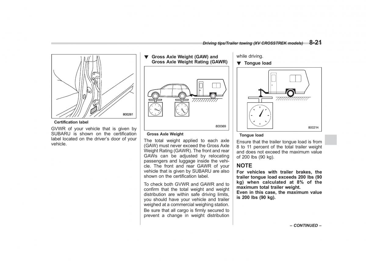 Subaru XV Crosstrek owners manual / page 472