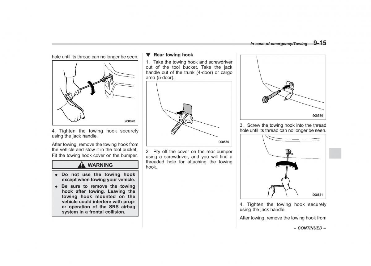 Subaru XV Crosstrek owners manual / page 492