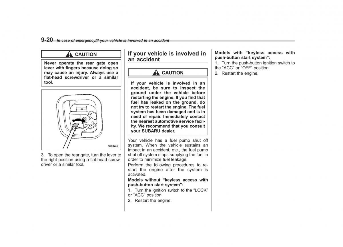 Subaru XV Crosstrek owners manual / page 497