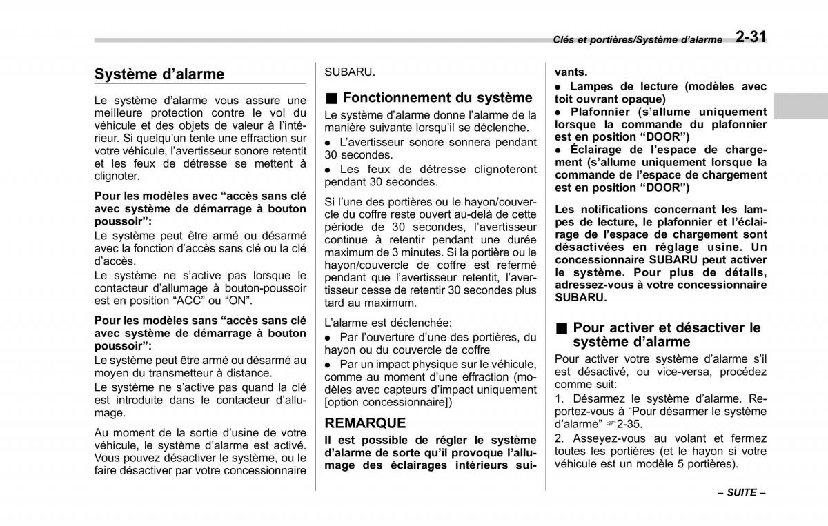 Subaru XV Crosstrek manuel du proprietaire / page 137