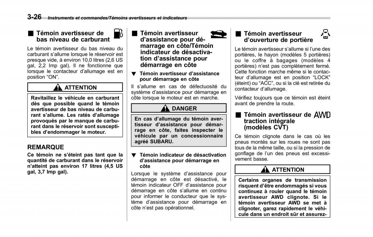 Subaru XV Crosstrek manuel du proprietaire / page 182