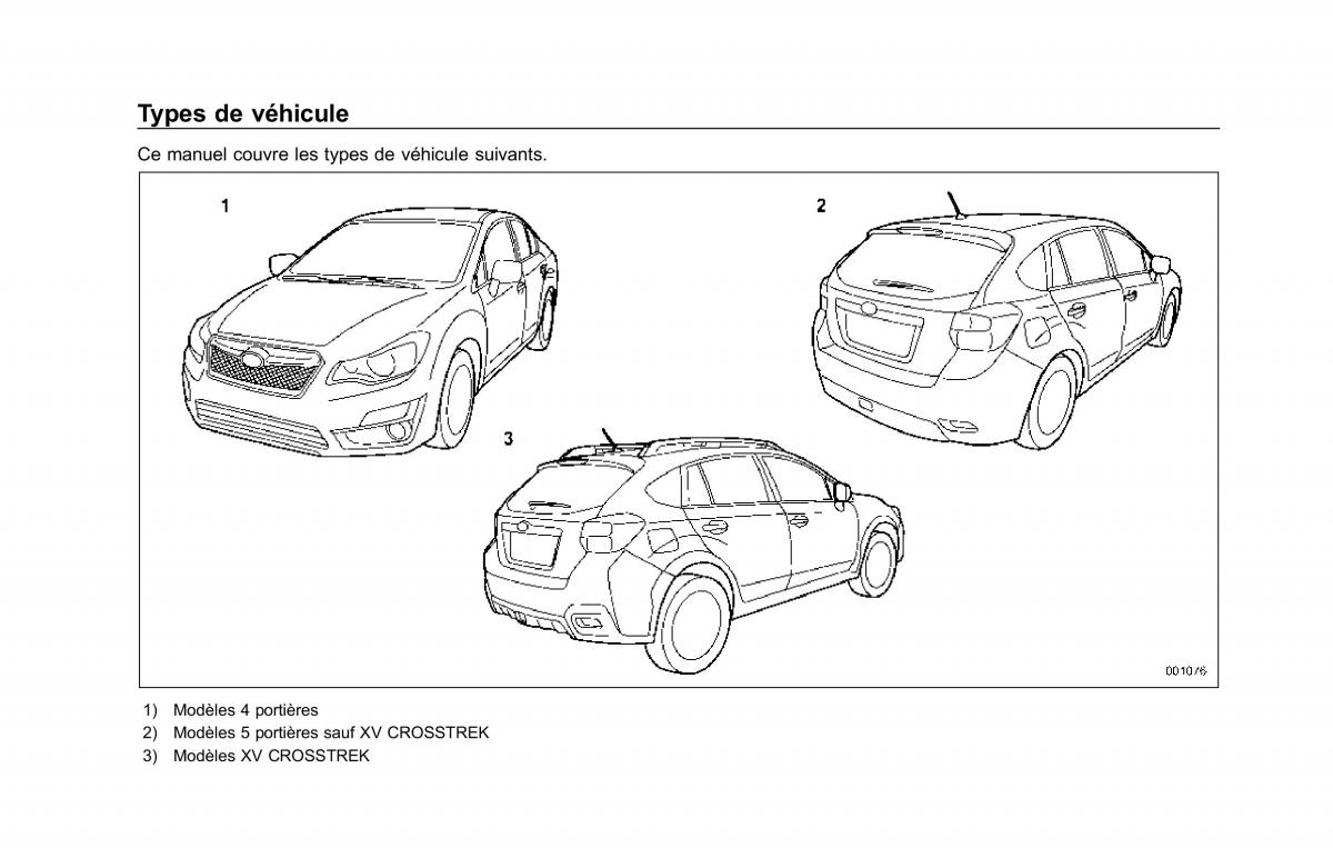 Subaru XV Crosstrek manuel du proprietaire / page 5