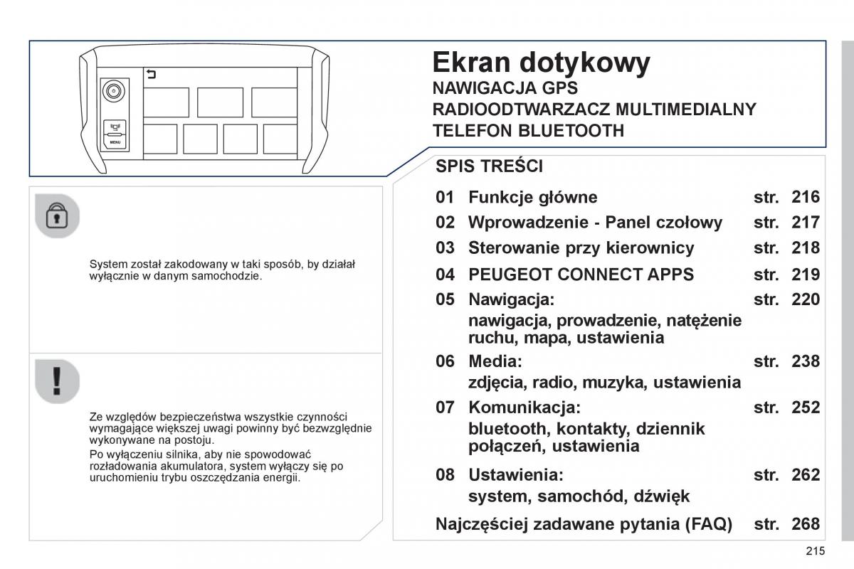 Peugeot 208 instrukcja obslugi / page 217