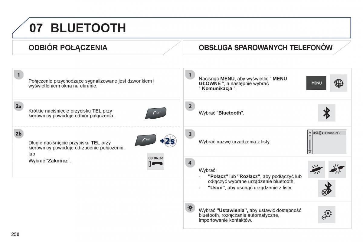 Peugeot 208 instrukcja obslugi / page 260