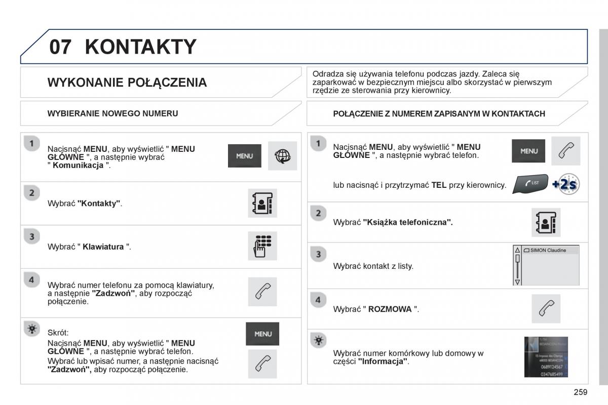 Peugeot 208 instrukcja obslugi / page 261