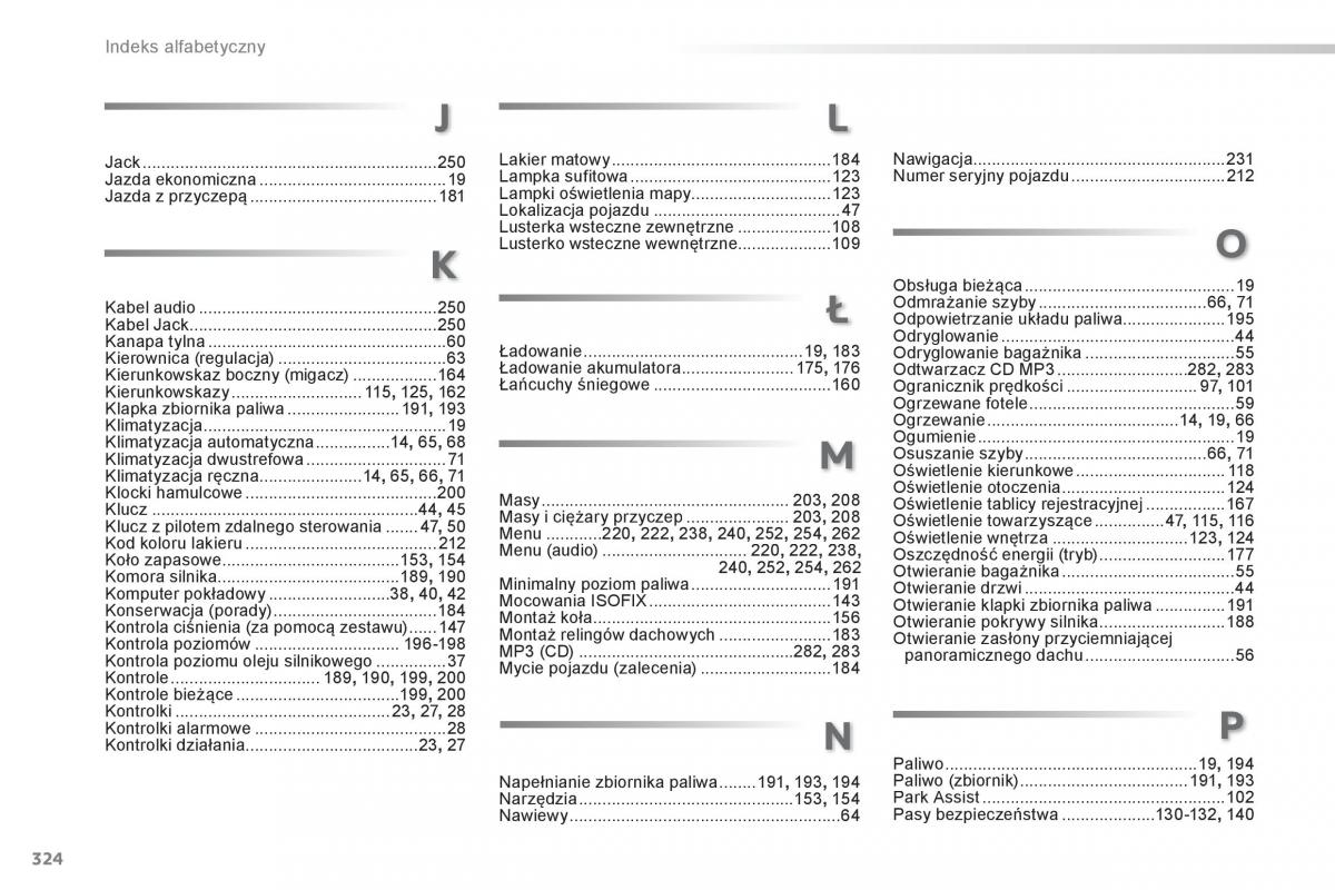 Peugeot 208 instrukcja obslugi / page 326