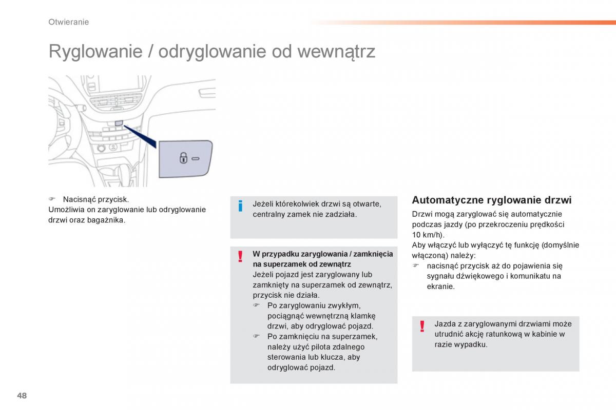 Peugeot 208 instrukcja obslugi / page 50