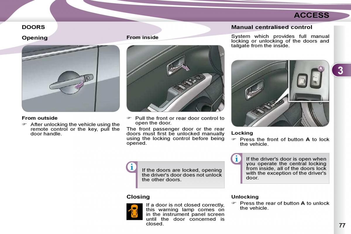 Peugeot 4007 owners manual / page 68