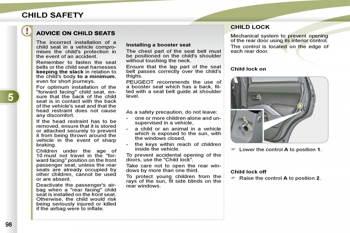 Peugeot 4007 owners manual / page 93