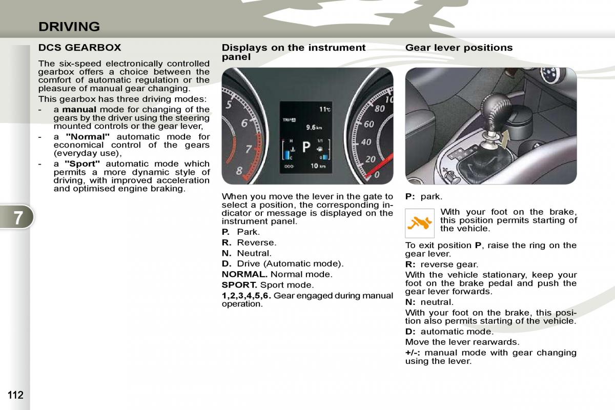 Peugeot 4007 owners manual / page 107