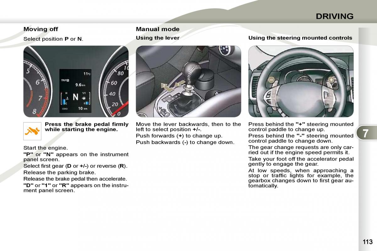 Peugeot 4007 owners manual / page 108