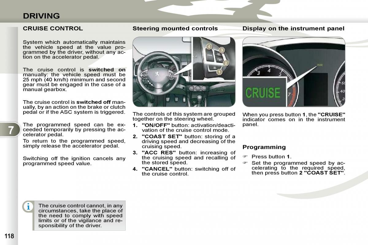 Peugeot 4007 owners manual / page 113