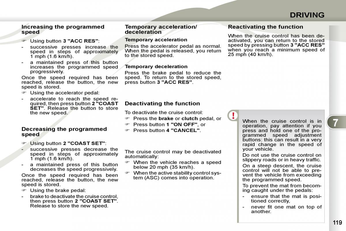 Peugeot 4007 owners manual / page 114