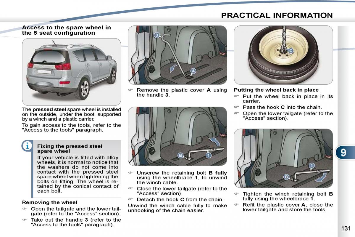 Peugeot 4007 owners manual / page 127