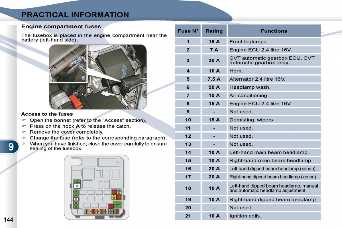 Peugeot 4007 owners manual / page 140