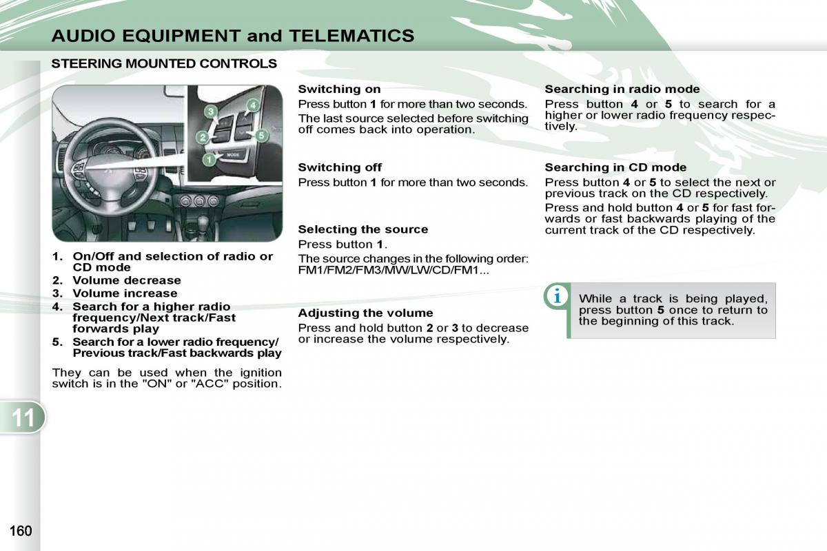 Peugeot 4007 owners manual / page 155