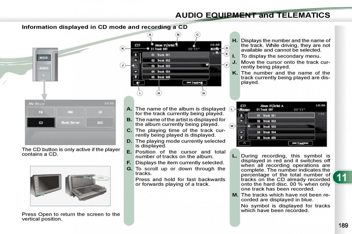 Peugeot 4007 owners manual / page 185