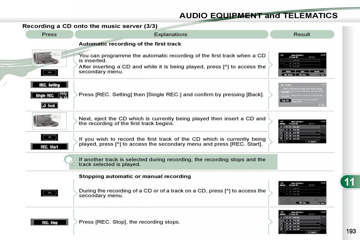 Peugeot 4007 owners manual / page 189