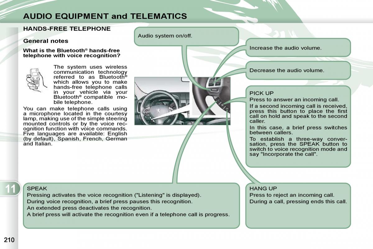 Peugeot 4007 owners manual / page 206