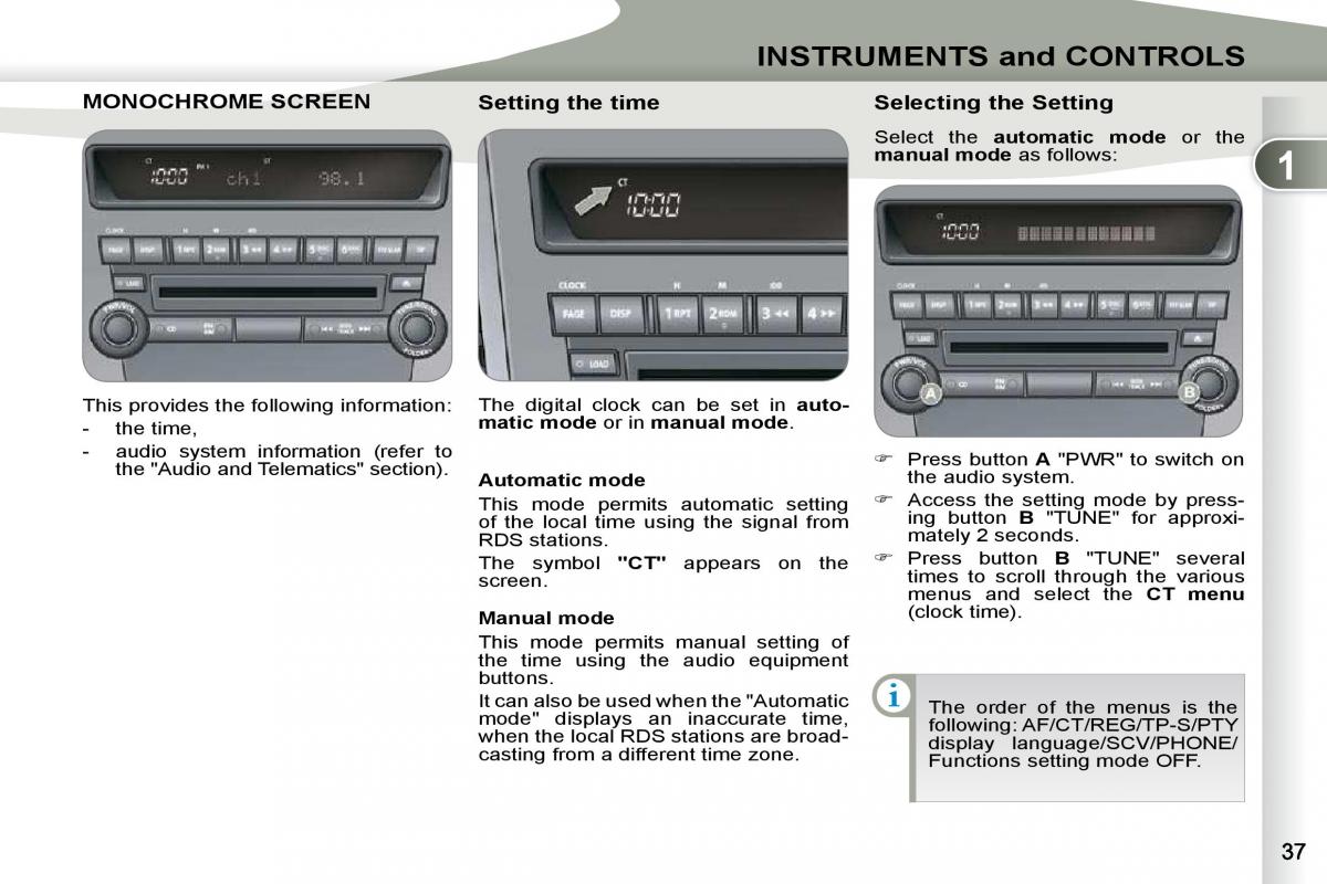 Peugeot 4007 owners manual / page 21