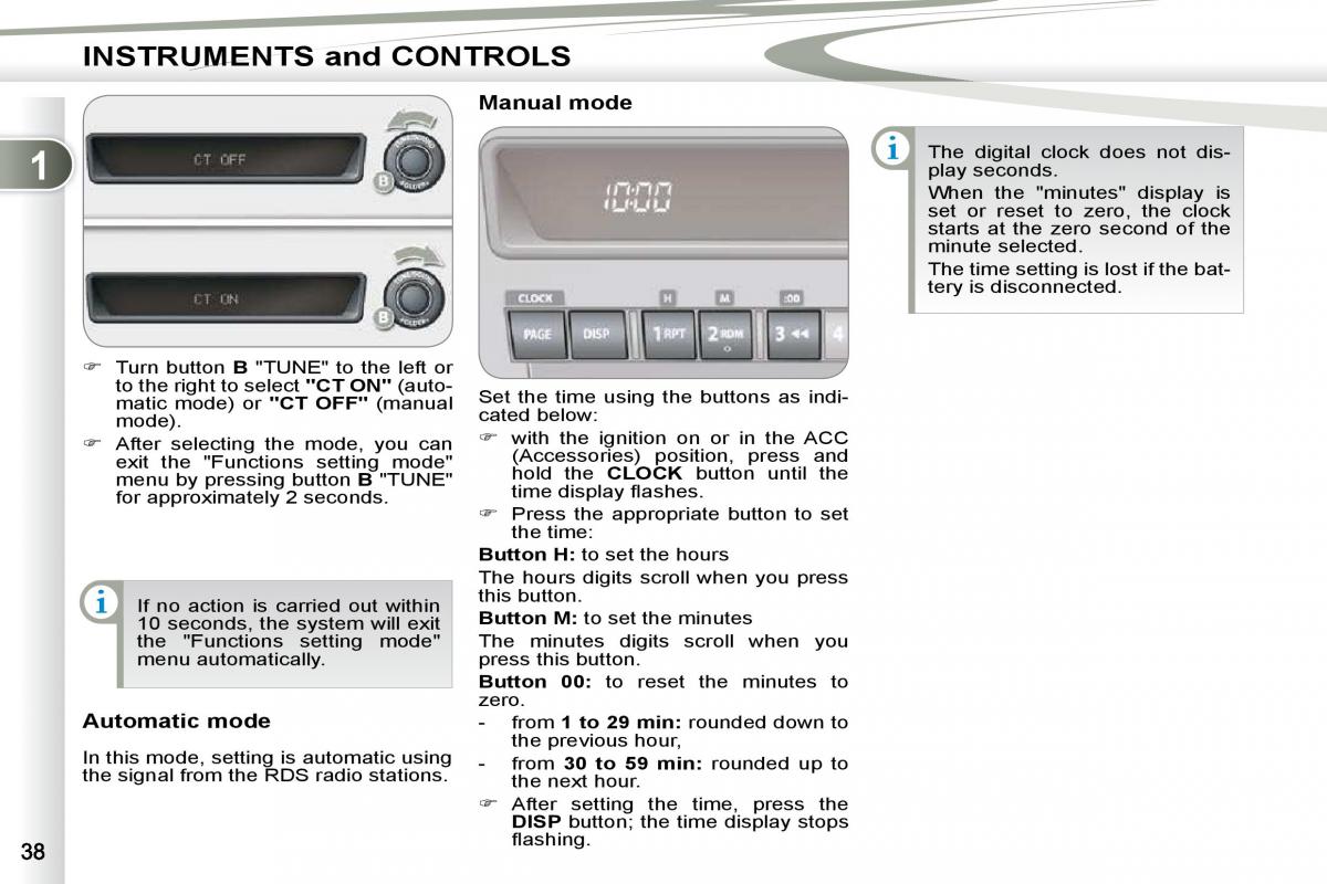 Peugeot 4007 owners manual / page 22