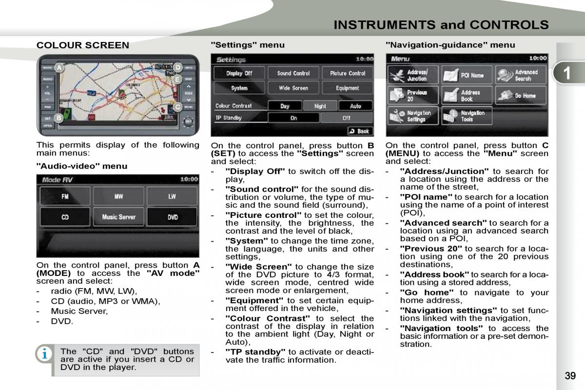 Peugeot 4007 owners manual / page 23