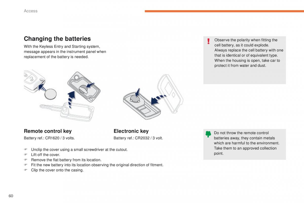 Peugeot 4008 owners manual / page 62