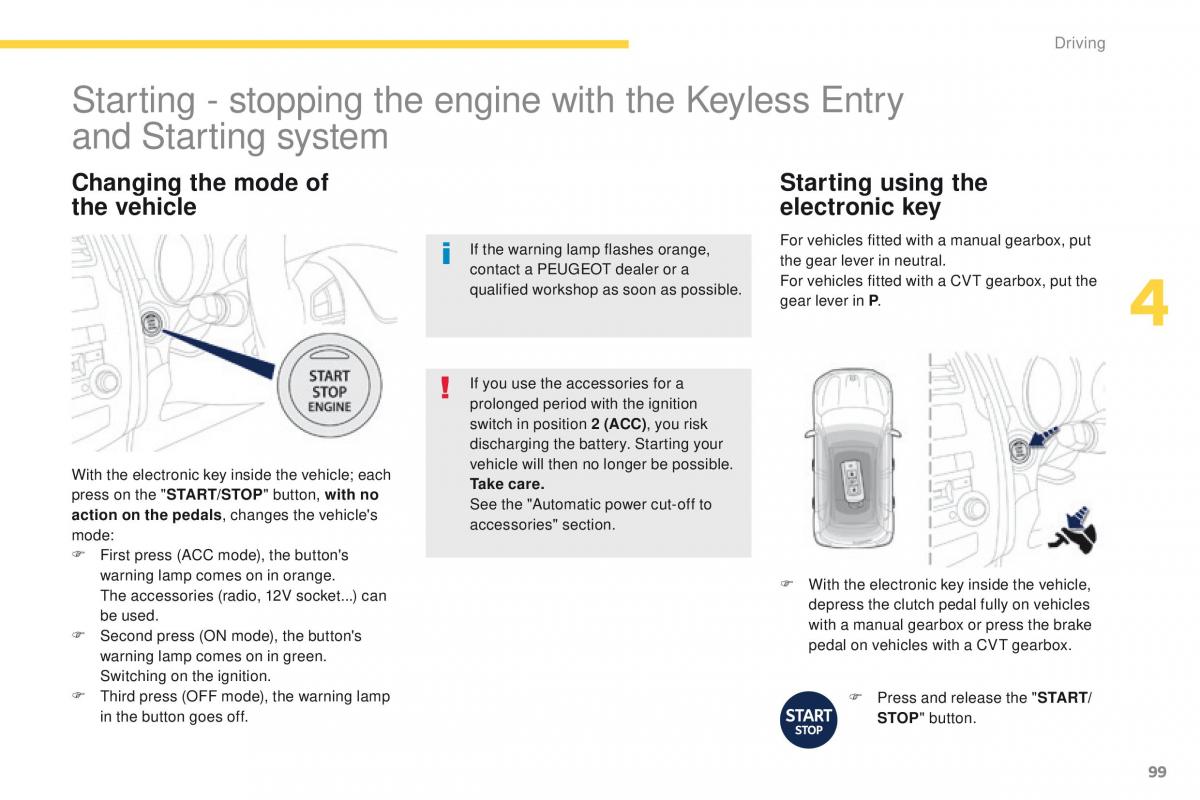 Peugeot 4008 owners manual / page 101